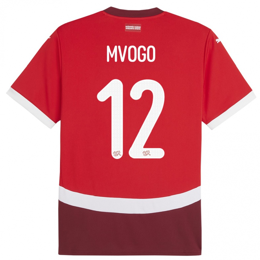 Niño Fútbol Camiseta Suiza Yvon Mvogo #12 Rojo 1ª Equipación 24-26 Perú