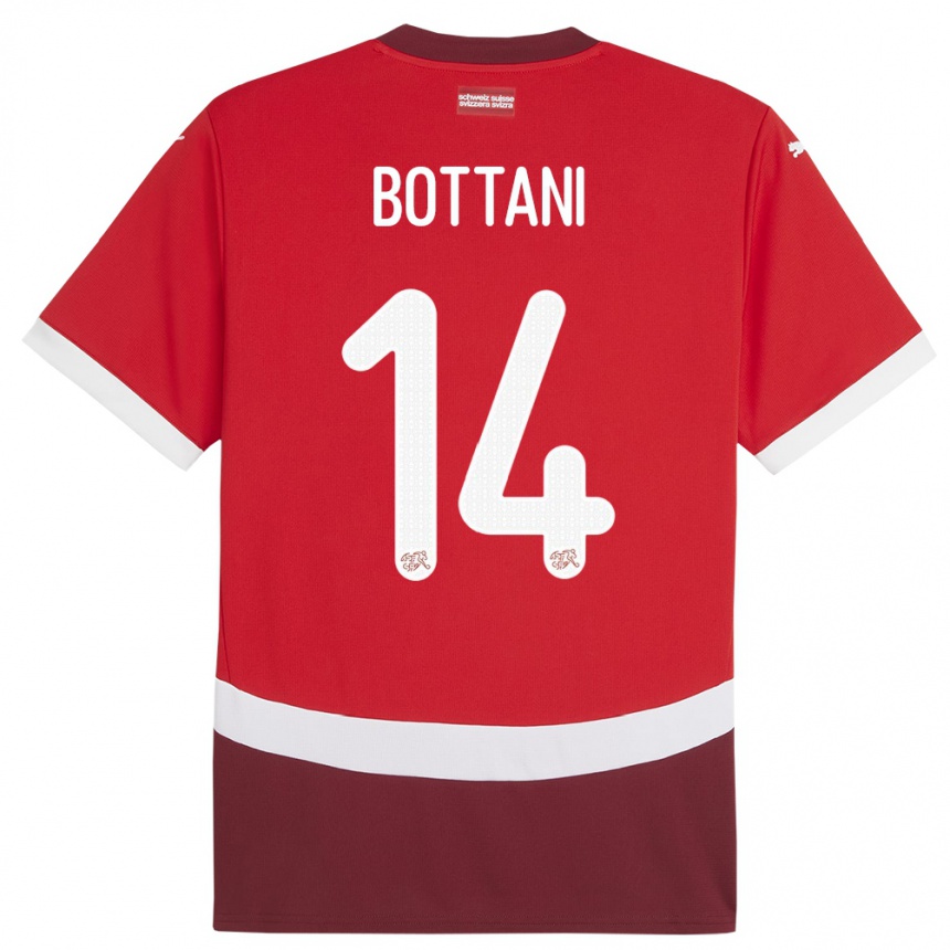 Niño Fútbol Camiseta Suiza Mattia Bottani #14 Rojo 1ª Equipación 24-26 Perú