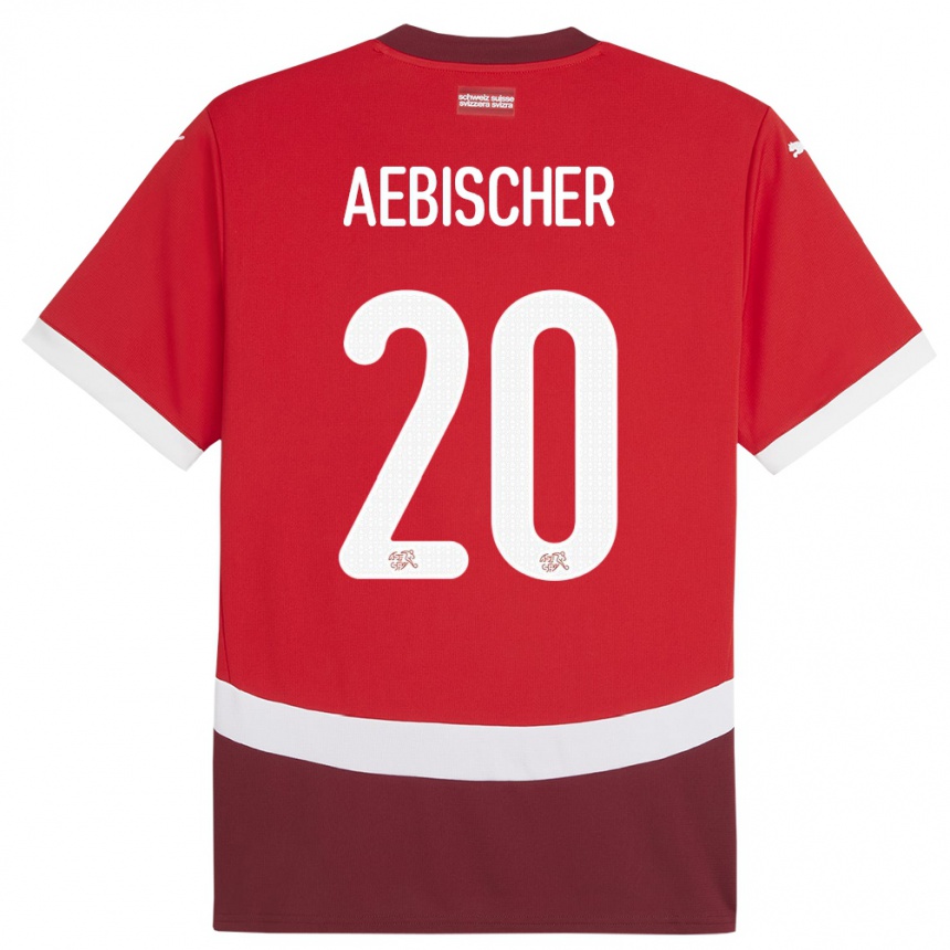 Niño Fútbol Camiseta Suiza Michel Aebischer #20 Rojo 1ª Equipación 24-26 Perú