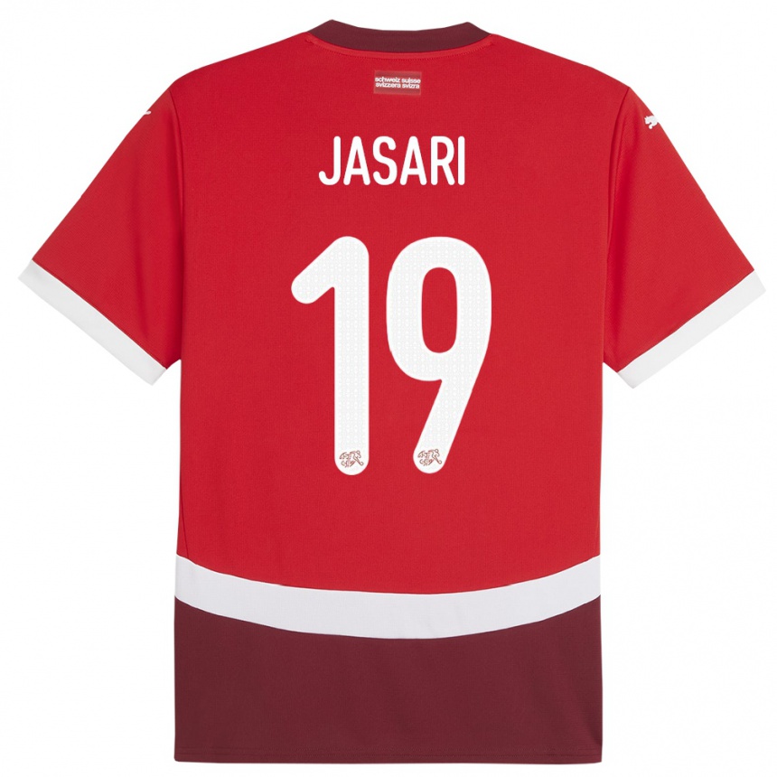 Niño Fútbol Camiseta Suiza Ardon Jasari #19 Rojo 1ª Equipación 24-26 Perú