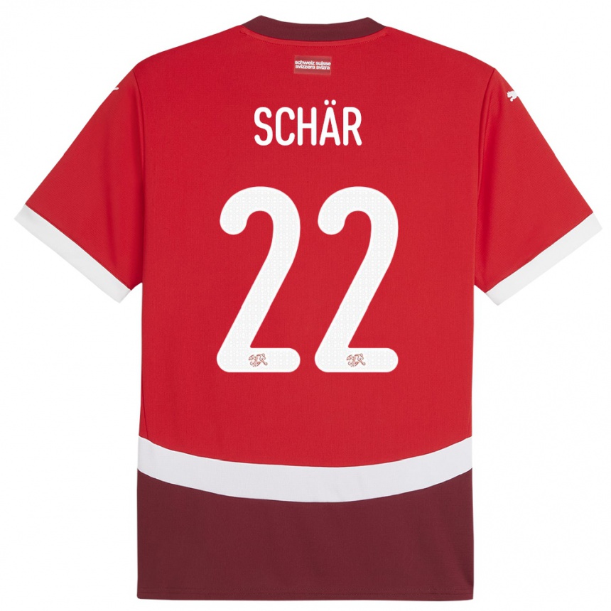 Niño Fútbol Camiseta Suiza Fabian Schar #22 Rojo 1ª Equipación 24-26 Perú