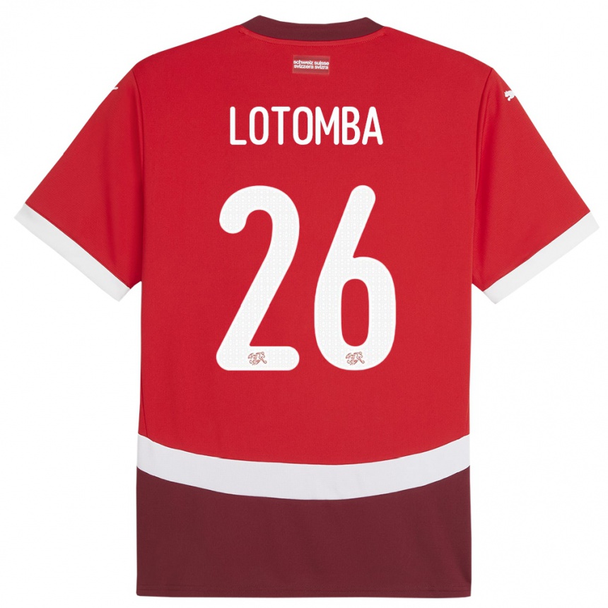 Niño Fútbol Camiseta Suiza Jordan Lotomba #26 Rojo 1ª Equipación 24-26 Perú