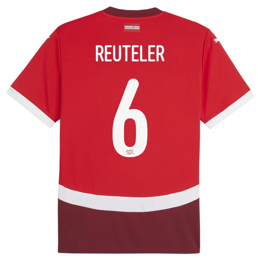 Niño Fútbol Camiseta Suiza Geraldine Reuteler #6 Rojo 1ª Equipación 24-26 Perú