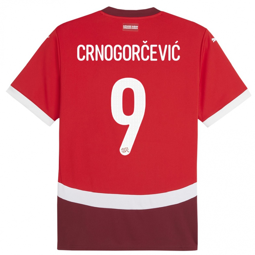 Niño Fútbol Camiseta Suiza Ana Maria Crnogorcevic #9 Rojo 1ª Equipación 24-26 Perú