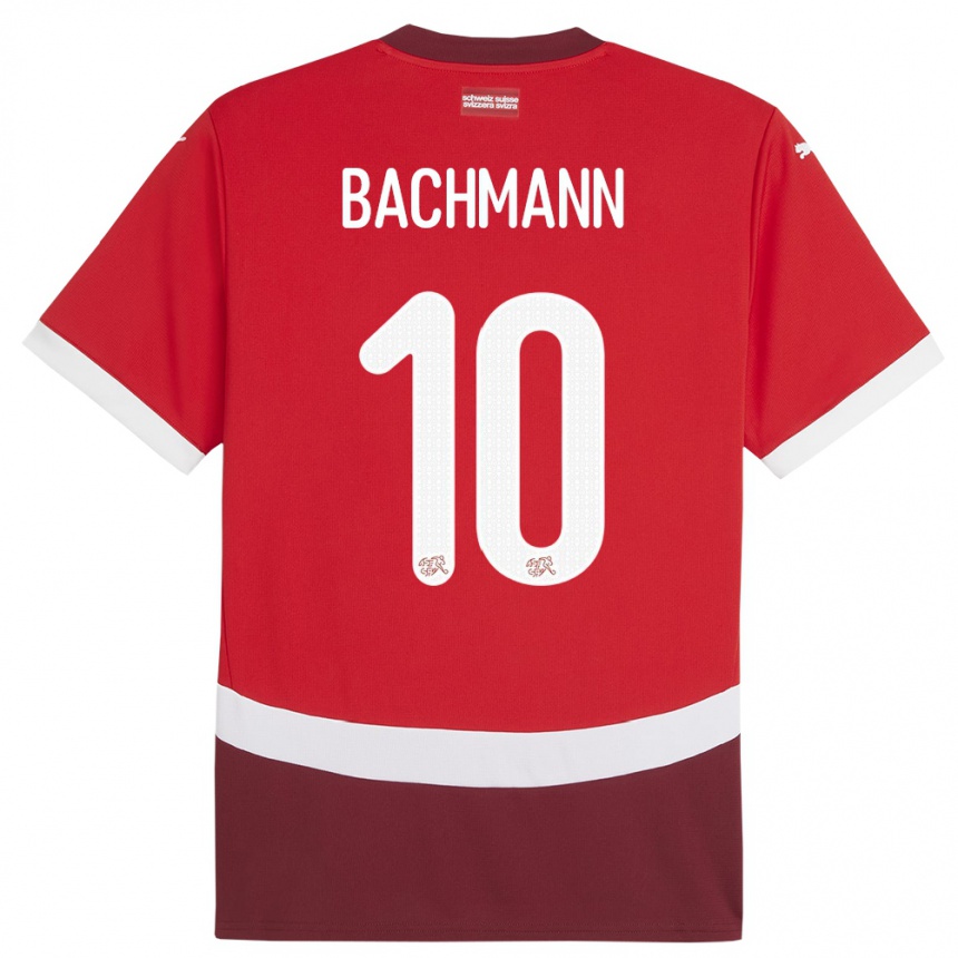 Niño Fútbol Camiseta Suiza Ramona Bachmann #10 Rojo 1ª Equipación 24-26 Perú