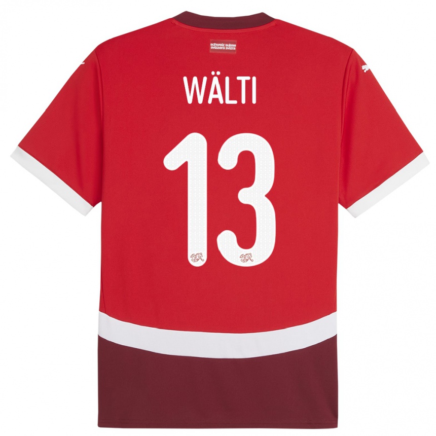 Niño Fútbol Camiseta Suiza Lia Walti #13 Rojo 1ª Equipación 24-26 Perú