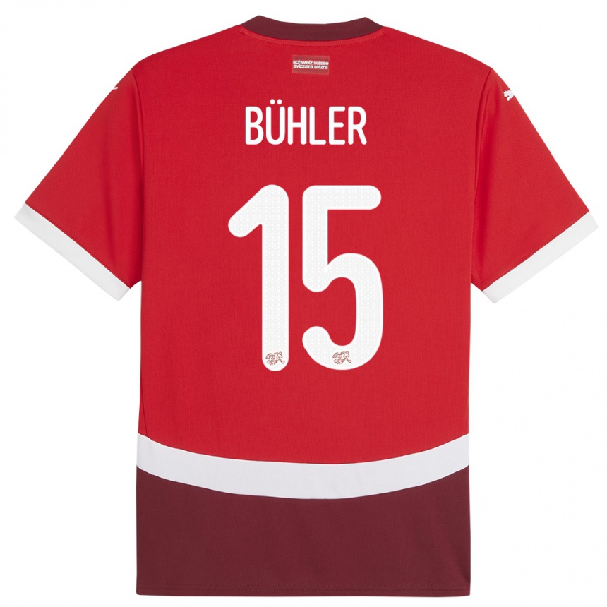 Niño Fútbol Camiseta Suiza Luana Buhler #15 Rojo 1ª Equipación 24-26 Perú