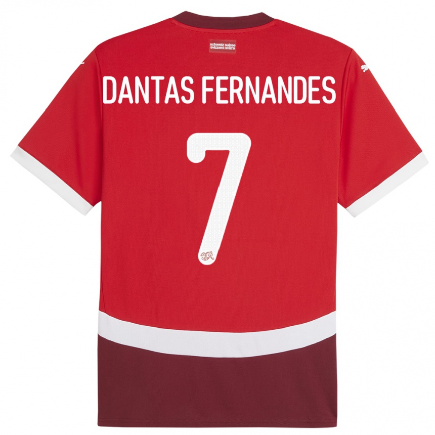 Niño Fútbol Camiseta Suiza Ronaldo Dantas Fernandes #7 Rojo 1ª Equipación 24-26 Perú