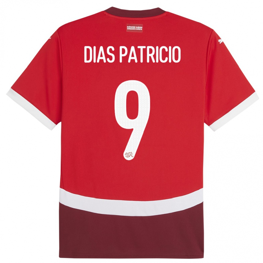 Niño Fútbol Camiseta Suiza Alexandre Dias Patricio #9 Rojo 1ª Equipación 24-26 Perú