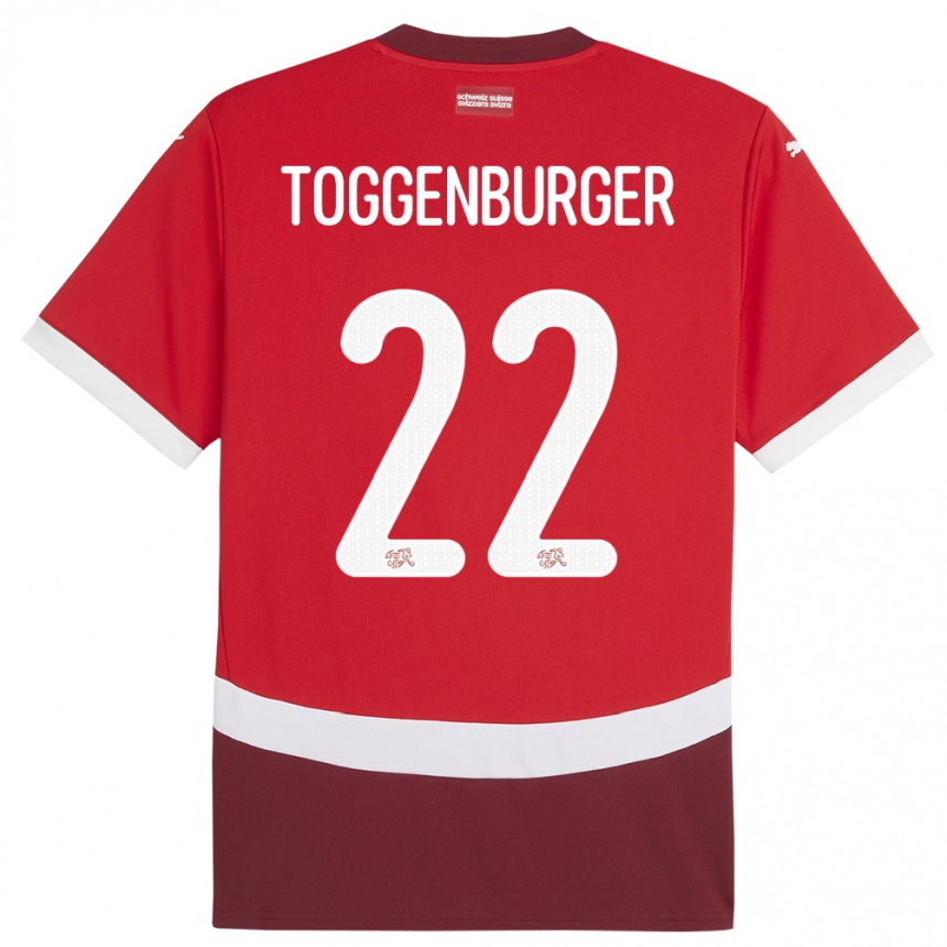 Niño Fútbol Camiseta Suiza Nando Toggenburger #22 Rojo 1ª Equipación 24-26 Perú