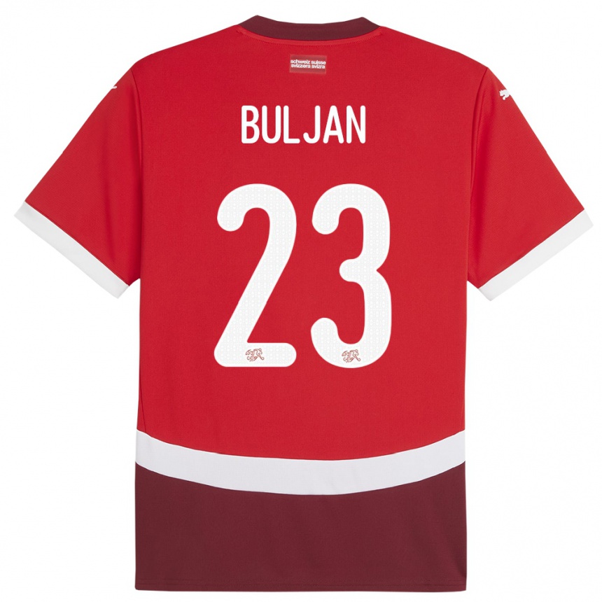 Niño Fútbol Camiseta Suiza Leo Buljan #23 Rojo 1ª Equipación 24-26 Perú