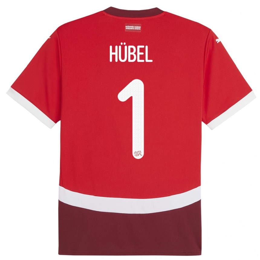 Niño Fútbol Camiseta Suiza Marvin Hubel #1 Rojo 1ª Equipación 24-26 Perú