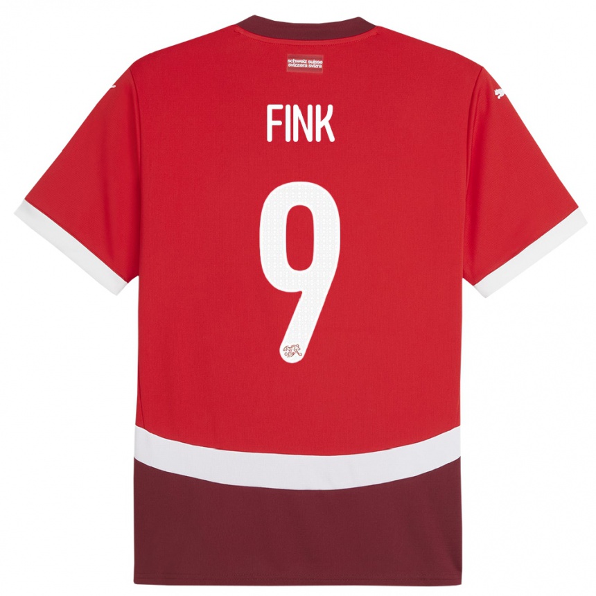 Niño Fútbol Camiseta Suiza Bradley Fink #9 Rojo 1ª Equipación 24-26 Perú