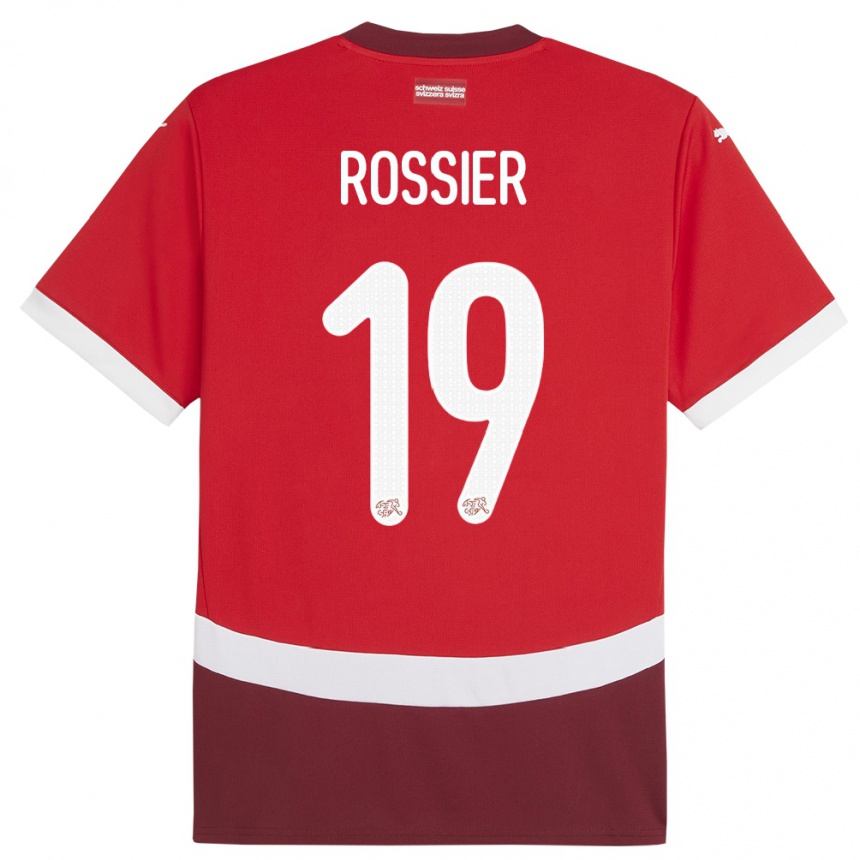 Niño Fútbol Camiseta Suiza Evan Rossier #19 Rojo 1ª Equipación 24-26 Perú