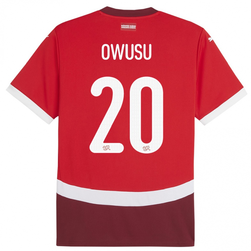 Niño Fútbol Camiseta Suiza Tyron Owusu #20 Rojo 1ª Equipación 24-26 Perú