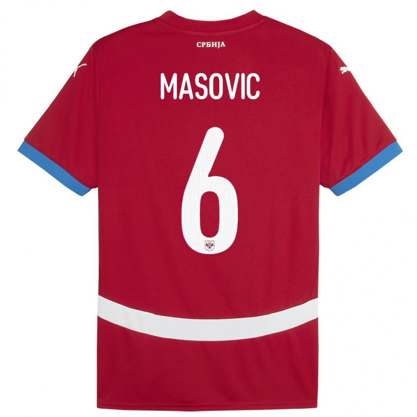 Niño Fútbol Camiseta Serbia Erhan Masovic #6 Rojo 1ª Equipación 24-26 Perú