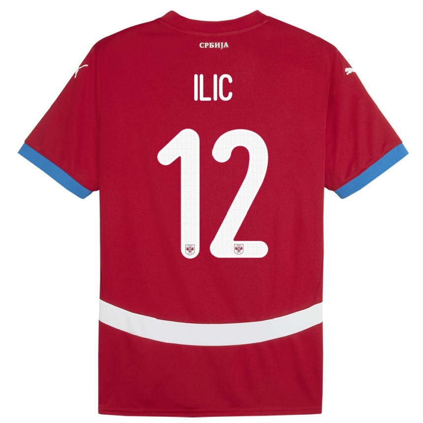 Niño Fútbol Camiseta Serbia Marko Ilic #12 Rojo 1ª Equipación 24-26 Perú