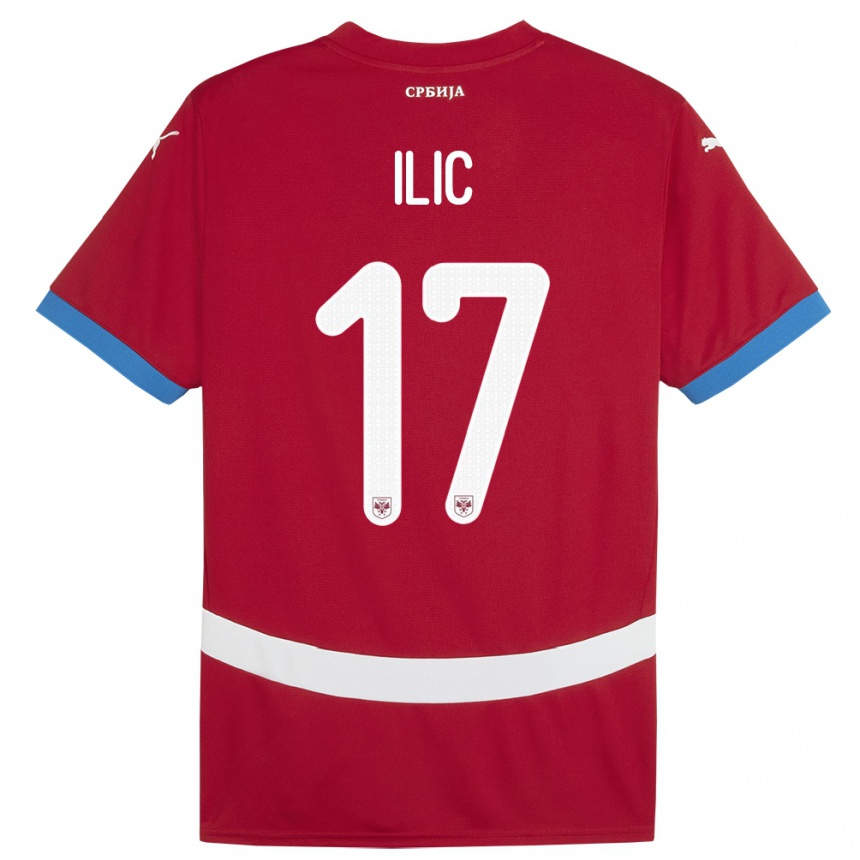 Niño Fútbol Camiseta Serbia Ivan Ilic #17 Rojo 1ª Equipación 24-26 Perú