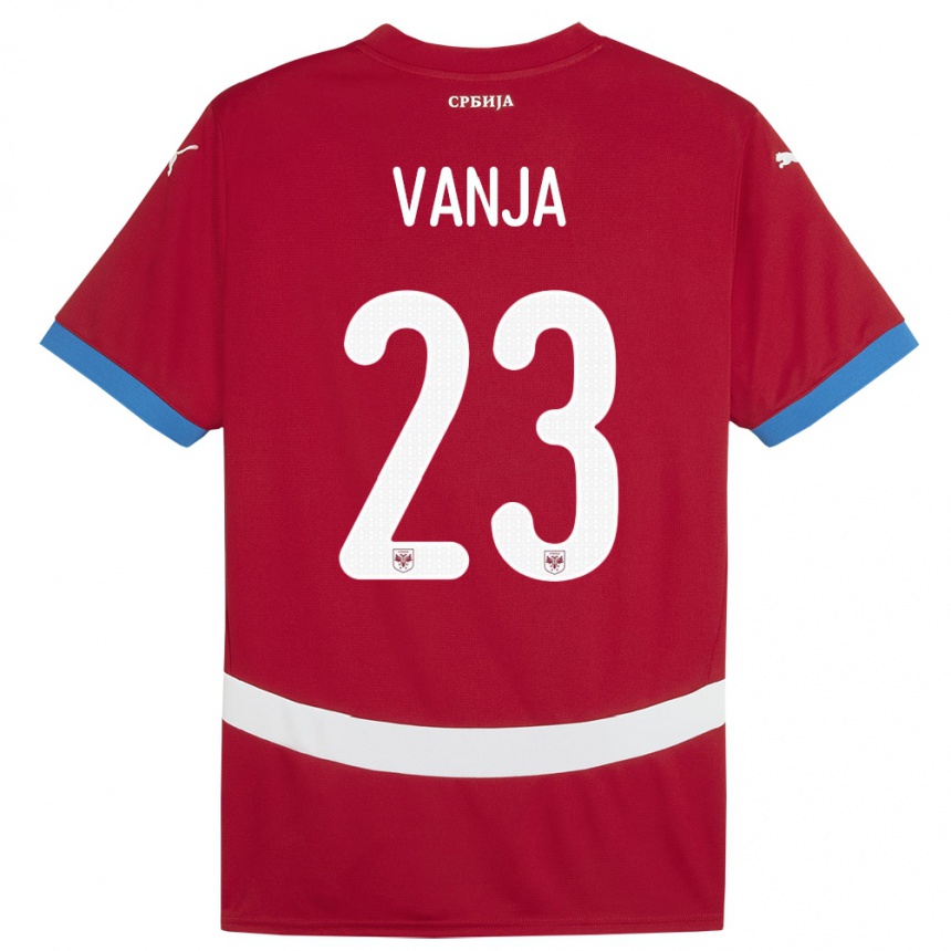 Niño Fútbol Camiseta Serbia Vanja Milinkovic-Savic #23 Rojo 1ª Equipación 24-26 Perú