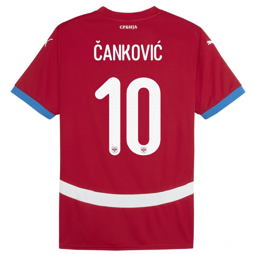 Niño Fútbol Camiseta Serbia Jelena Cankovic #10 Rojo 1ª Equipación 24-26 Perú