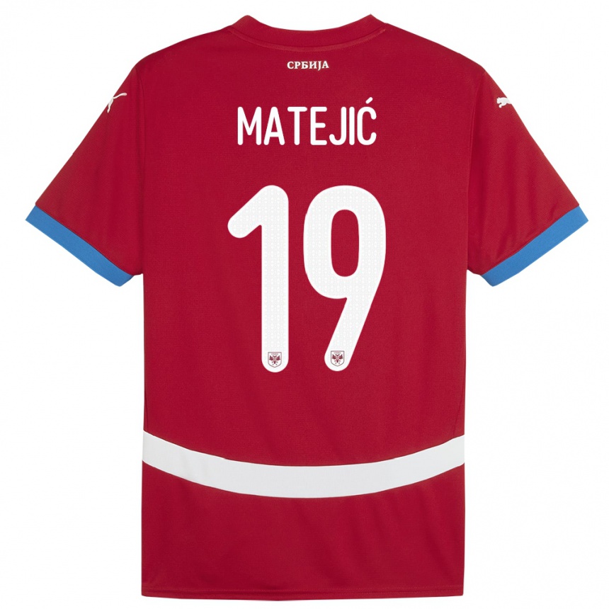 Niño Fútbol Camiseta Serbia Nina Matejic #19 Rojo 1ª Equipación 24-26 Perú