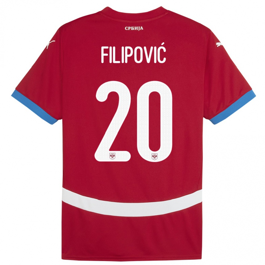 Niño Fútbol Camiseta Serbia Tijana Filipovic #20 Rojo 1ª Equipación 24-26 Perú