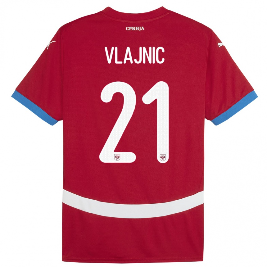 Niño Fútbol Camiseta Serbia Tyla Jay Vlajnic #21 Rojo 1ª Equipación 24-26 Perú