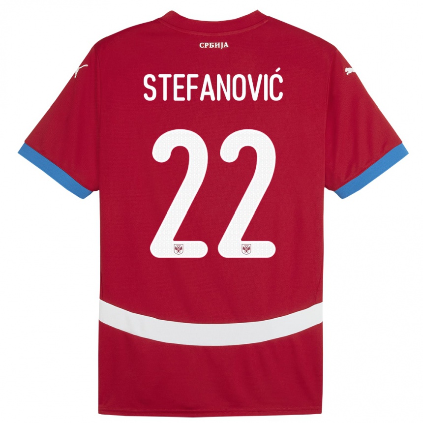 Niño Fútbol Camiseta Serbia Dejana Stefanovic #22 Rojo 1ª Equipación 24-26 Perú