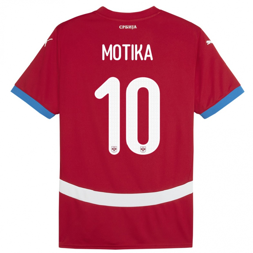 Niño Fútbol Camiseta Serbia Nemanja Motika #10 Rojo 1ª Equipación 24-26 Perú