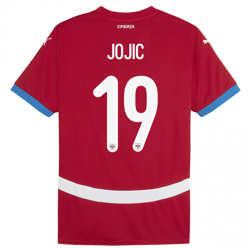 Niño Fútbol Camiseta Serbia Nikola Jojic #19 Rojo 1ª Equipación 24-26 Perú