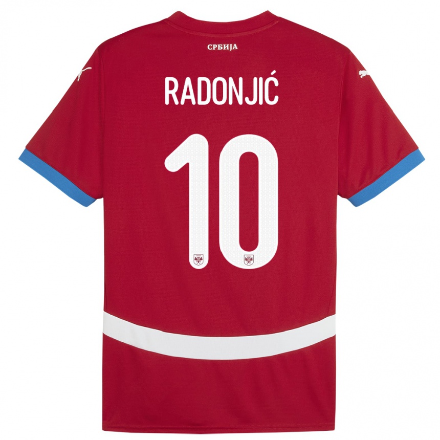 Niño Fútbol Camiseta Serbia Mateja Radonjic #10 Rojo 1ª Equipación 24-26 Perú