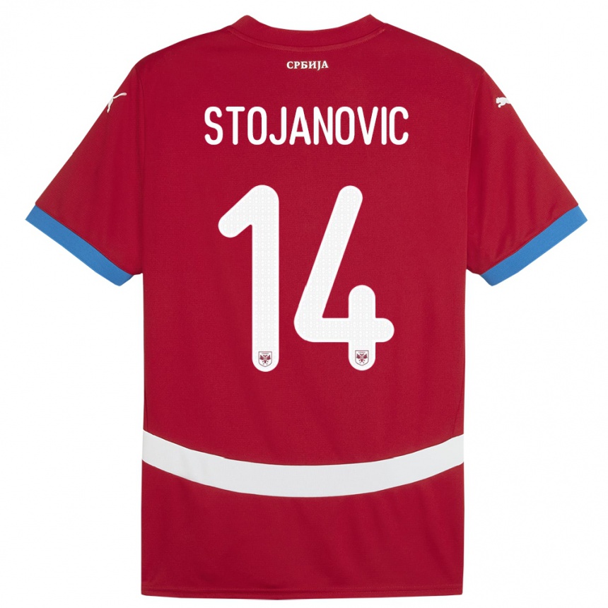 Niño Fútbol Camiseta Serbia Matija Stojanovic #14 Rojo 1ª Equipación 24-26 Perú