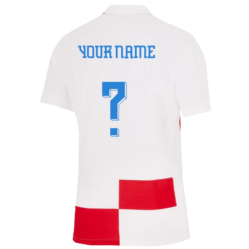 Niño Fútbol Camiseta Croacia Su Nombre #0 Blanco Rojo 1ª Equipación 24-26 Perú