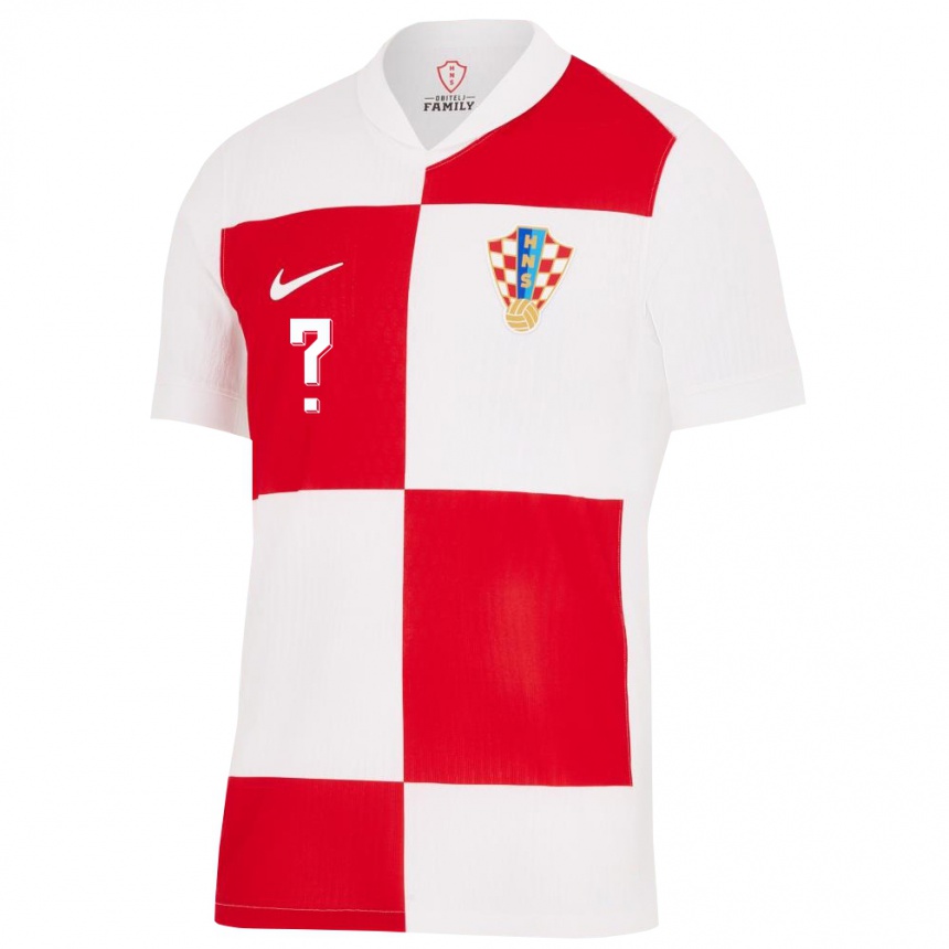 Niño Fútbol Camiseta Croacia Su Nombre #0 Blanco Rojo 1ª Equipación 24-26 Perú