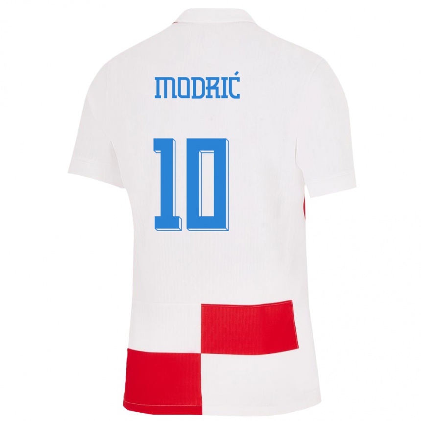 Niño Fútbol Camiseta Croacia Luka Modric #10 Blanco Rojo 1ª Equipación 24-26 Perú