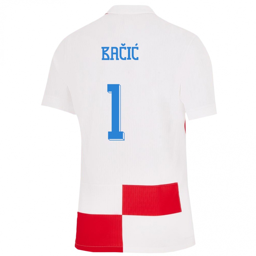 Niño Fútbol Camiseta Croacia Doris Bacic #1 Blanco Rojo 1ª Equipación 24-26 Perú