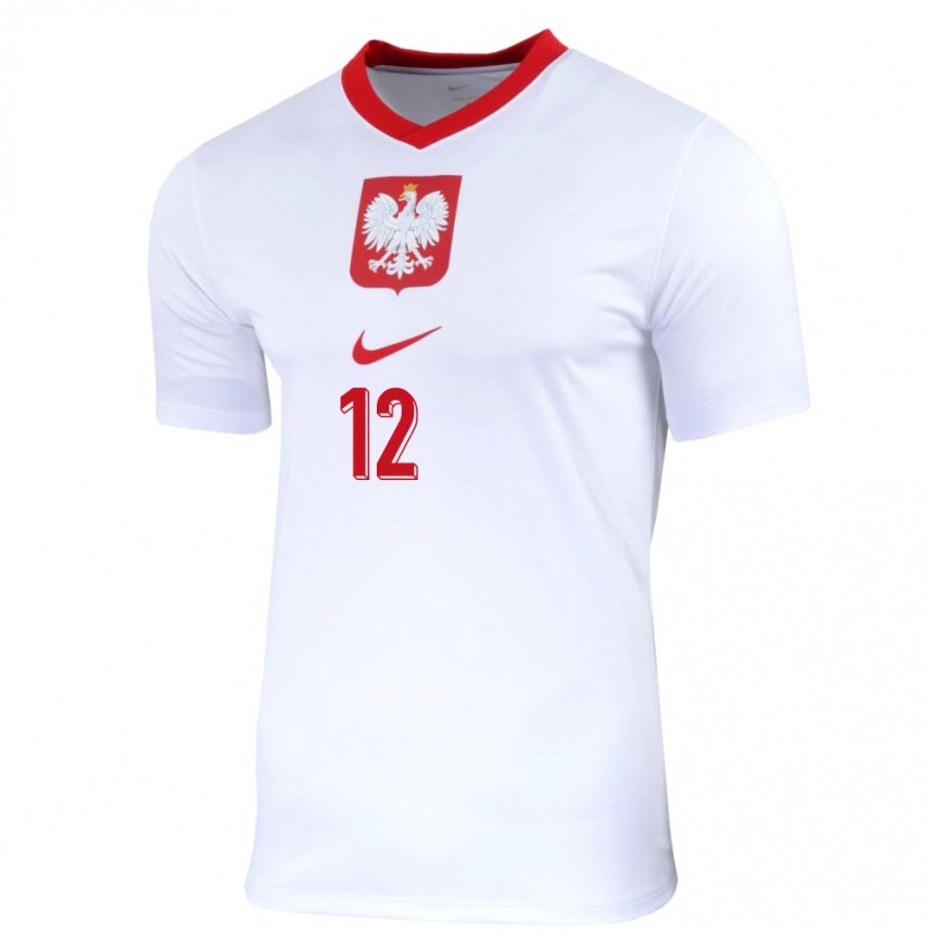 Niño Fútbol Camiseta Polonia Lukasz Skorupski #12 Blanco 1ª Equipación 24-26 Perú