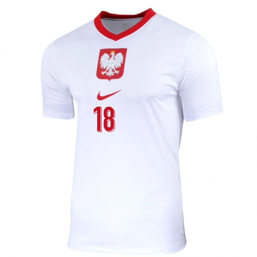 Niño Fútbol Camiseta Polonia Filip Kucharczyk #18 Blanco 1ª Equipación 24-26 Perú