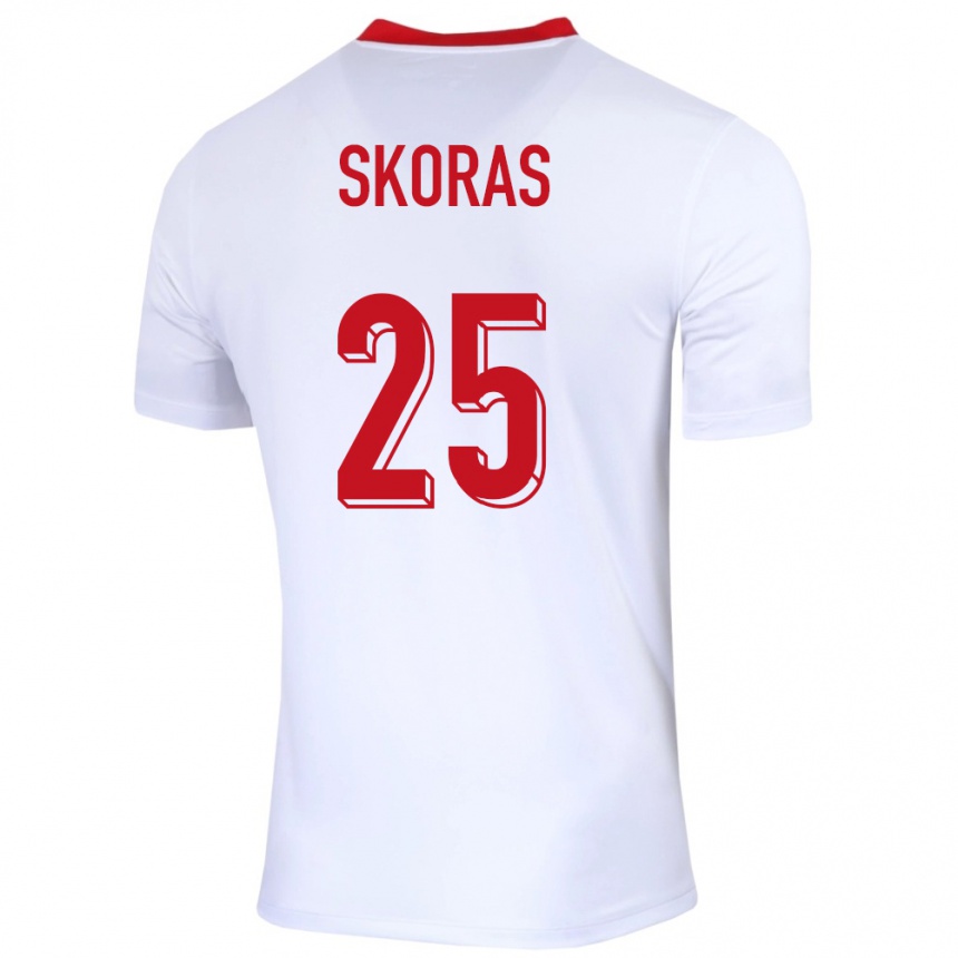 Niño Fútbol Camiseta Polonia Michal Skoras #25 Blanco 1ª Equipación 24-26 Perú