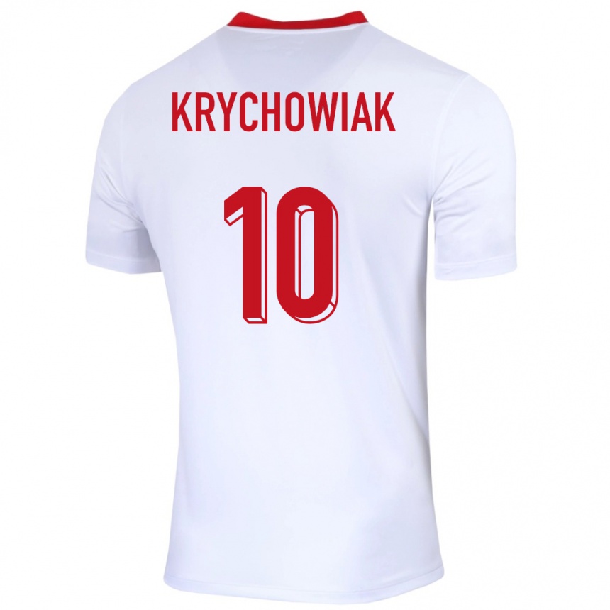 Niño Fútbol Camiseta Polonia Grzegorz Krychowiak #10 Blanco 1ª Equipación 24-26 Perú