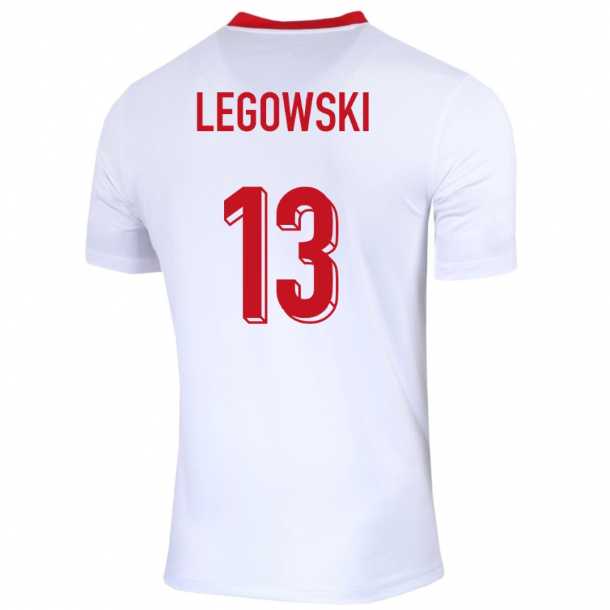 Niño Fútbol Camiseta Polonia Mateusz Legowski #13 Blanco 1ª Equipación 24-26 Perú