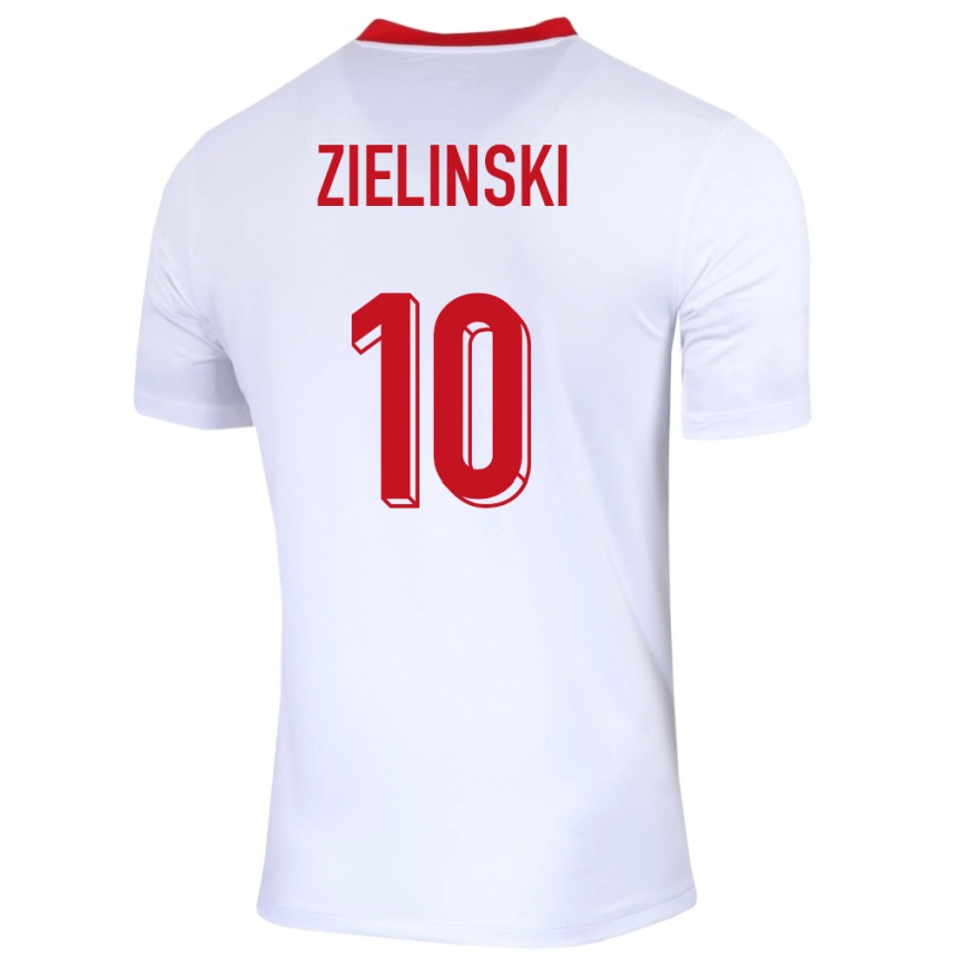 Niño Fútbol Camiseta Polonia Piotr Zielinski #10 Blanco 1ª Equipación 24-26 Perú