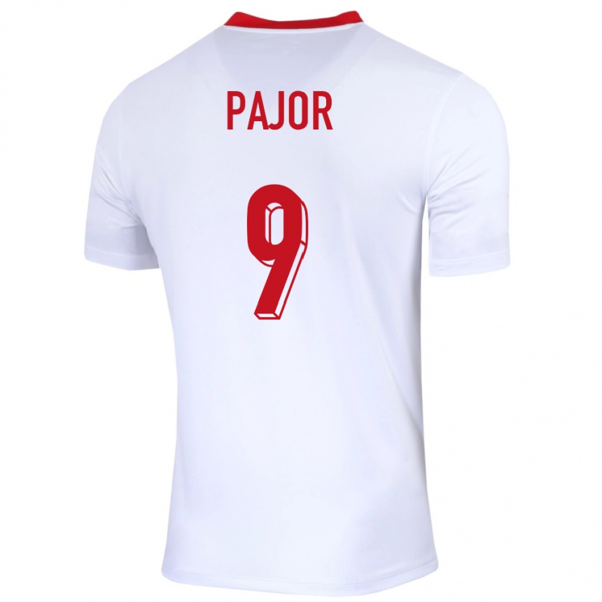 Niño Fútbol Camiseta Polonia Ewa Pajor #9 Blanco 1ª Equipación 24-26 Perú