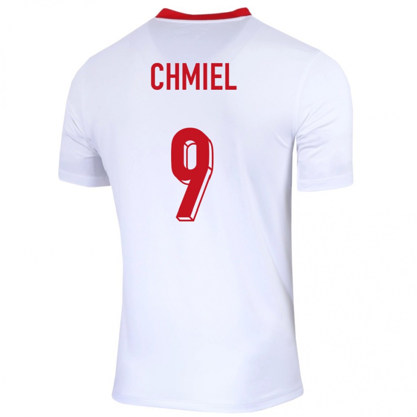 Niño Fútbol Camiseta Polonia George Chmiel #9 Blanco 1ª Equipación 24-26 Perú