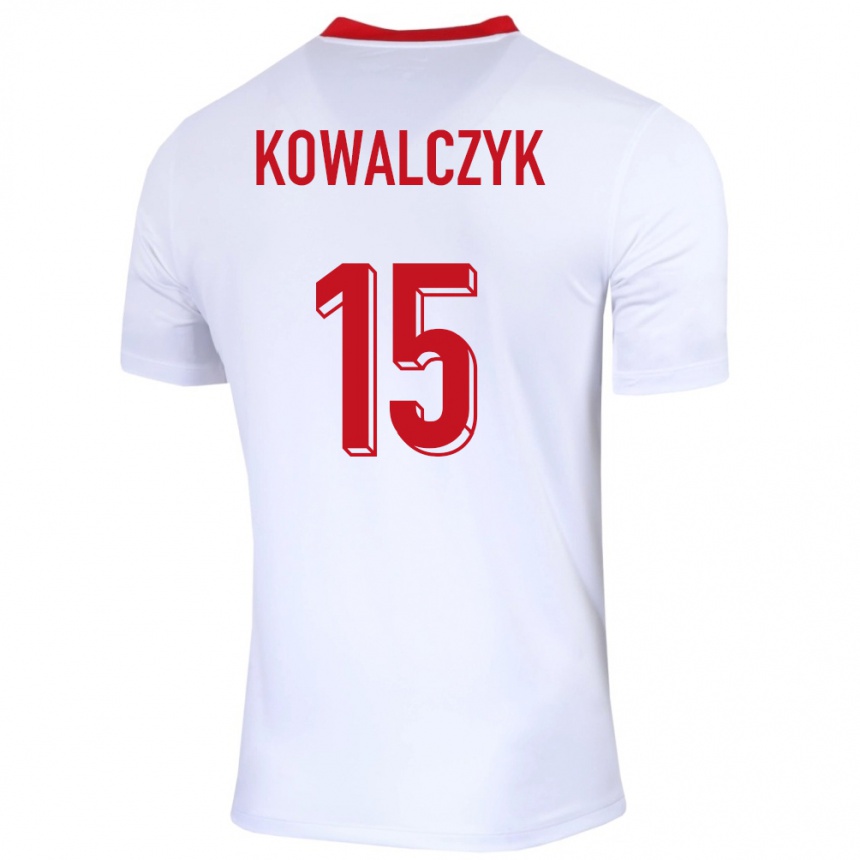 Niño Fútbol Camiseta Polonia Mateusz Kowalczyk #15 Blanco 1ª Equipación 24-26 Perú