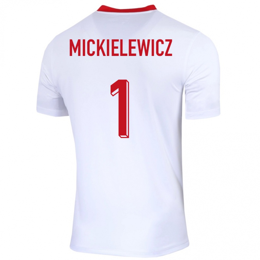 Niño Fútbol Camiseta Polonia Aleksander Mickielewicz #1 Blanco 1ª Equipación 24-26 Perú