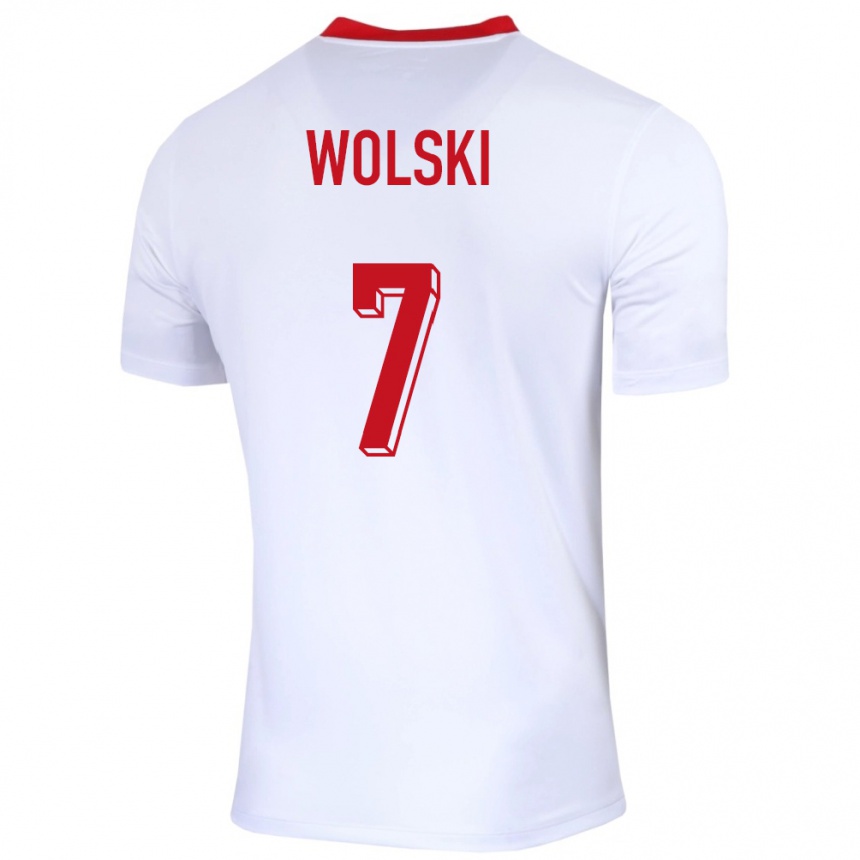 Niño Fútbol Camiseta Polonia Filip Wolski #7 Blanco 1ª Equipación 24-26 Perú