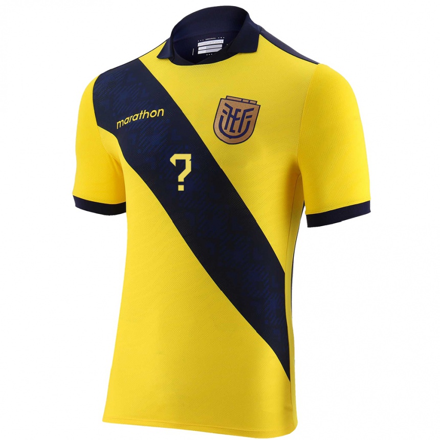 Niño Fútbol Camiseta Ecuador Su Nombre #0 Amarillo 1ª Equipación 24-26 Perú