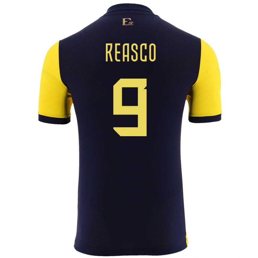 Niño Fútbol Camiseta Ecuador Djorkaeff Reasco #9 Amarillo 1ª Equipación 24-26 Perú