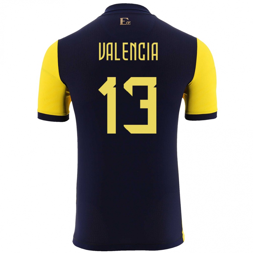 Niño Fútbol Camiseta Ecuador Enner Valencia #13 Amarillo 1ª Equipación 24-26 Perú